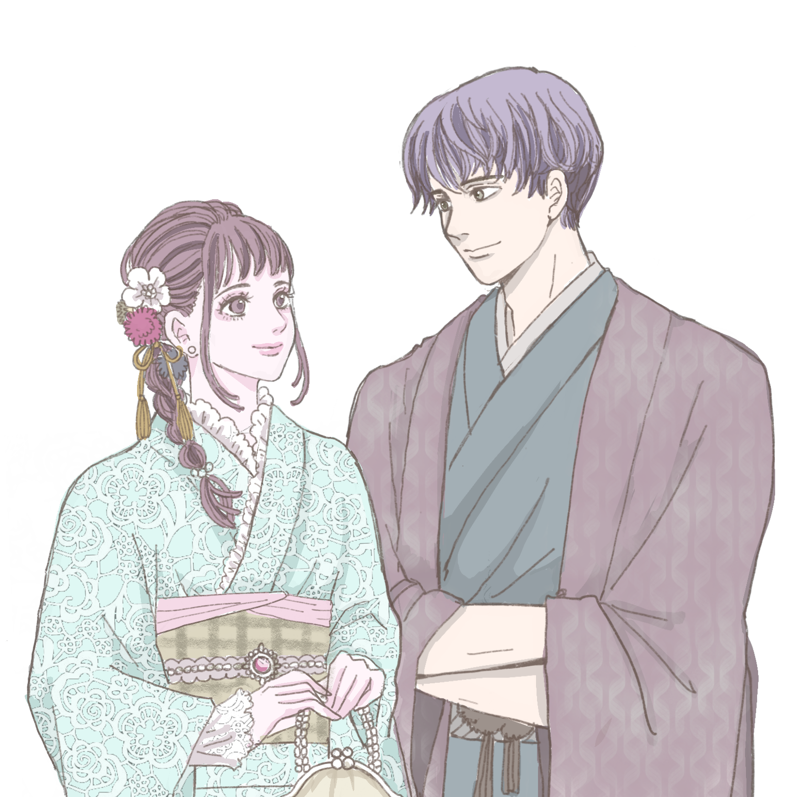 京都祇園着物レンタルKITEMIRU！？　着物イラスト