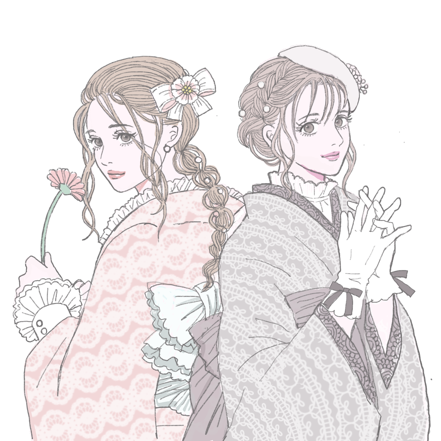 京都祇園着物レンタルKITEMIRU！？　着物イラスト